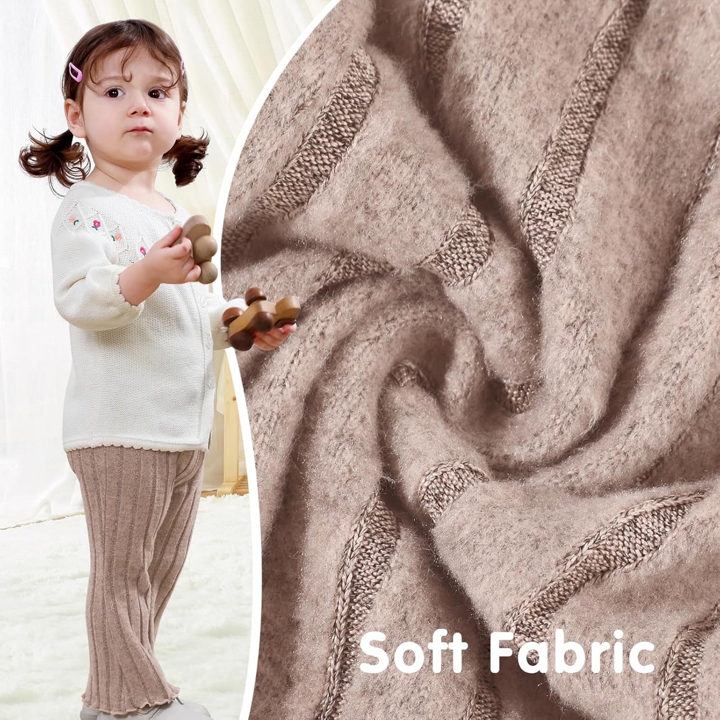 Neutocd Baby Girl Flare Pants Toddler Bell Bottoms Leggings Infant Stretchy Soft Trousers Solid Elastic Waist Pants