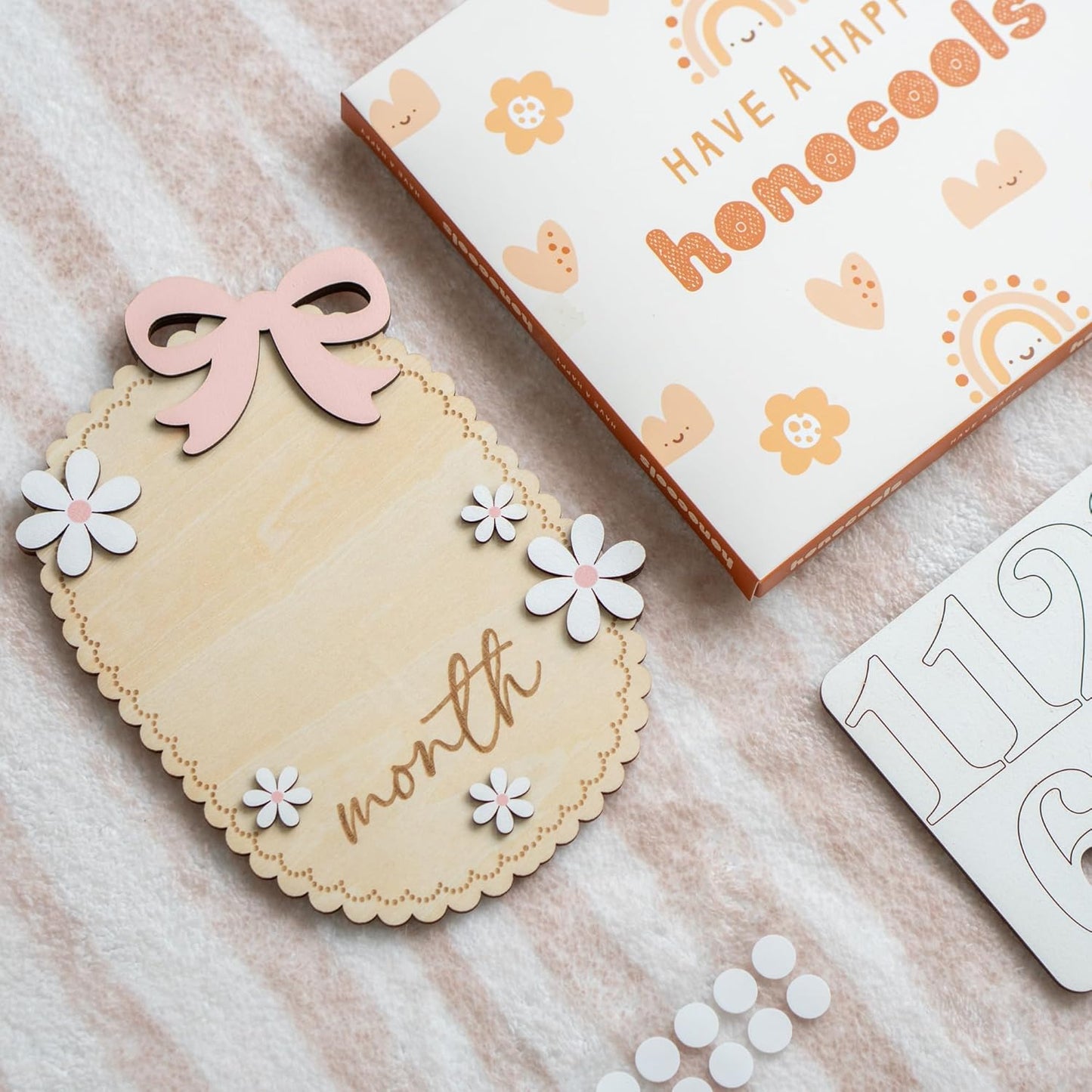 Baby Monthly Milestone Sign,1-12 Monthly Baby Milestone, Month Milestone Baby Girl, Baby Months Milestone, Newborn Photography Props Double-Sided (B13)