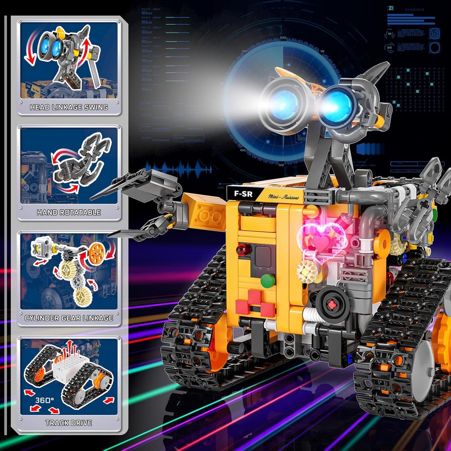 Robot Building Kit for Kids and Adults, 4-in-1 Rechargeable RC Robotics Kit with Remote & App Control, STEM Coding Toys & Science Projects, Birthday Gifts for Boys Ages 8-12+ (588 Pcs)