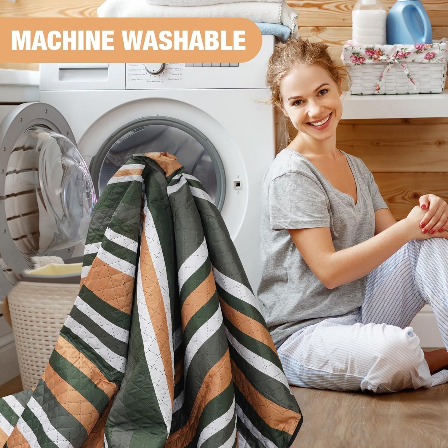 Picnic Blankets Outdoor Extra Large - 80"x80" Waterproof Beach Blanket, Machine Washable 3-Layer Foldable Park Mat with Sandproof Backing for Grass, Hiking, Travel, Concerts, Indoor (Orange)