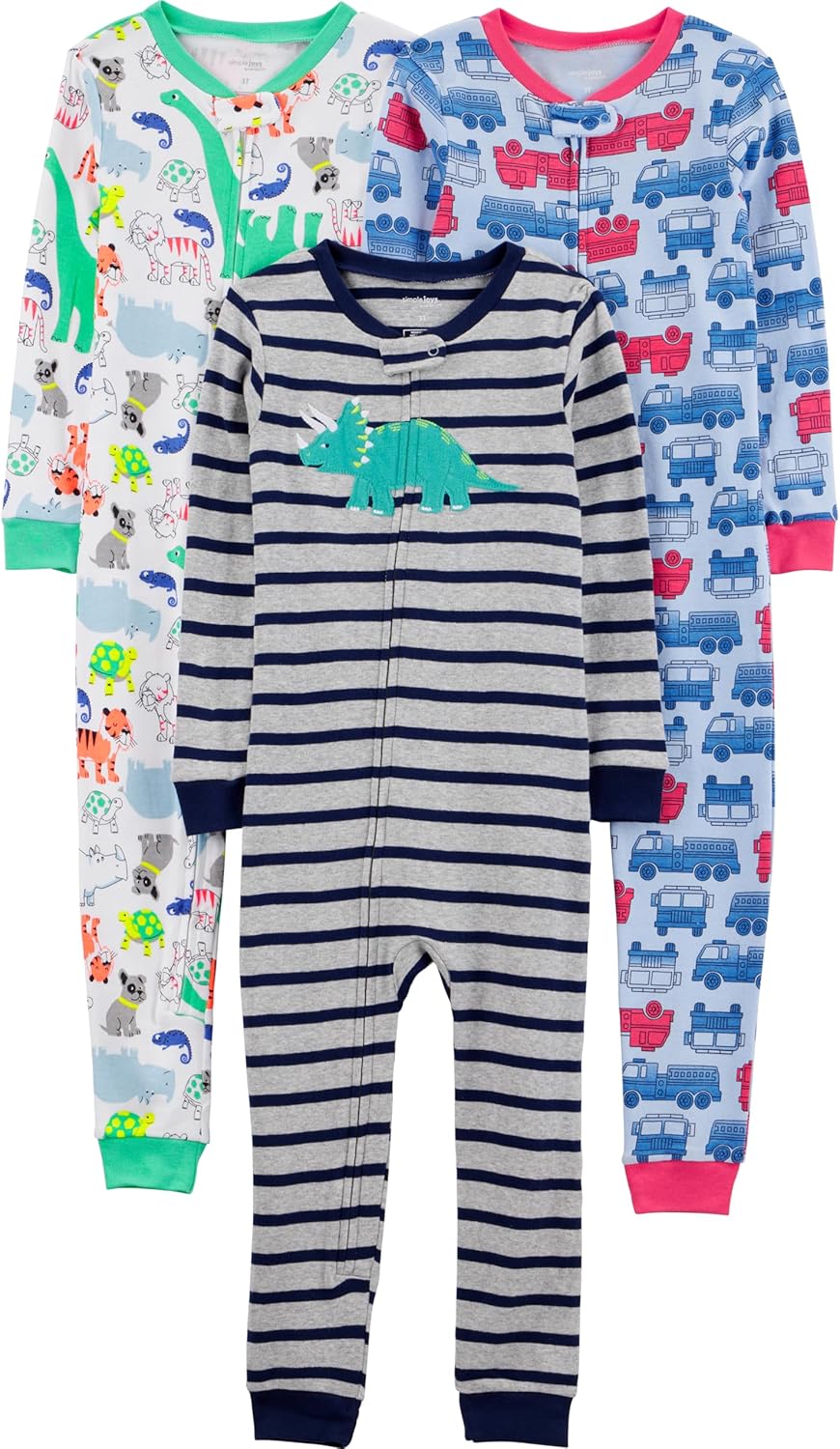 Simple Joys by Carter's Kids' 3-Pack Snug Fit Footless Cotton Pajamas