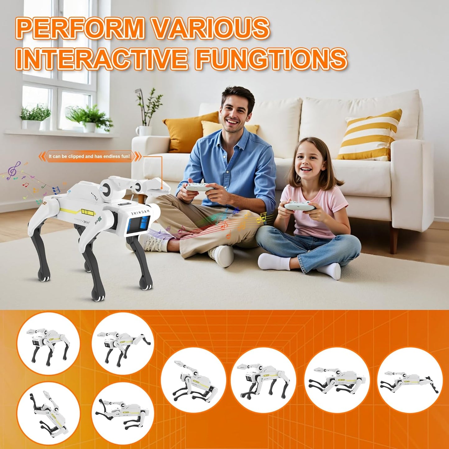 Robot Dog with Claw - Interactive STEM Pet with Voice Control, 30+ Actions & Remot contol, Durable Design for Kids Age 6+