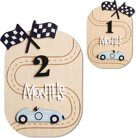 Baby Monthly Milestone Sign,1-12 Monthly Baby Milestone, Month Milestone Baby Boy, Baby Months Milestone, Newborn Photography Props Double-Sided (B15)
