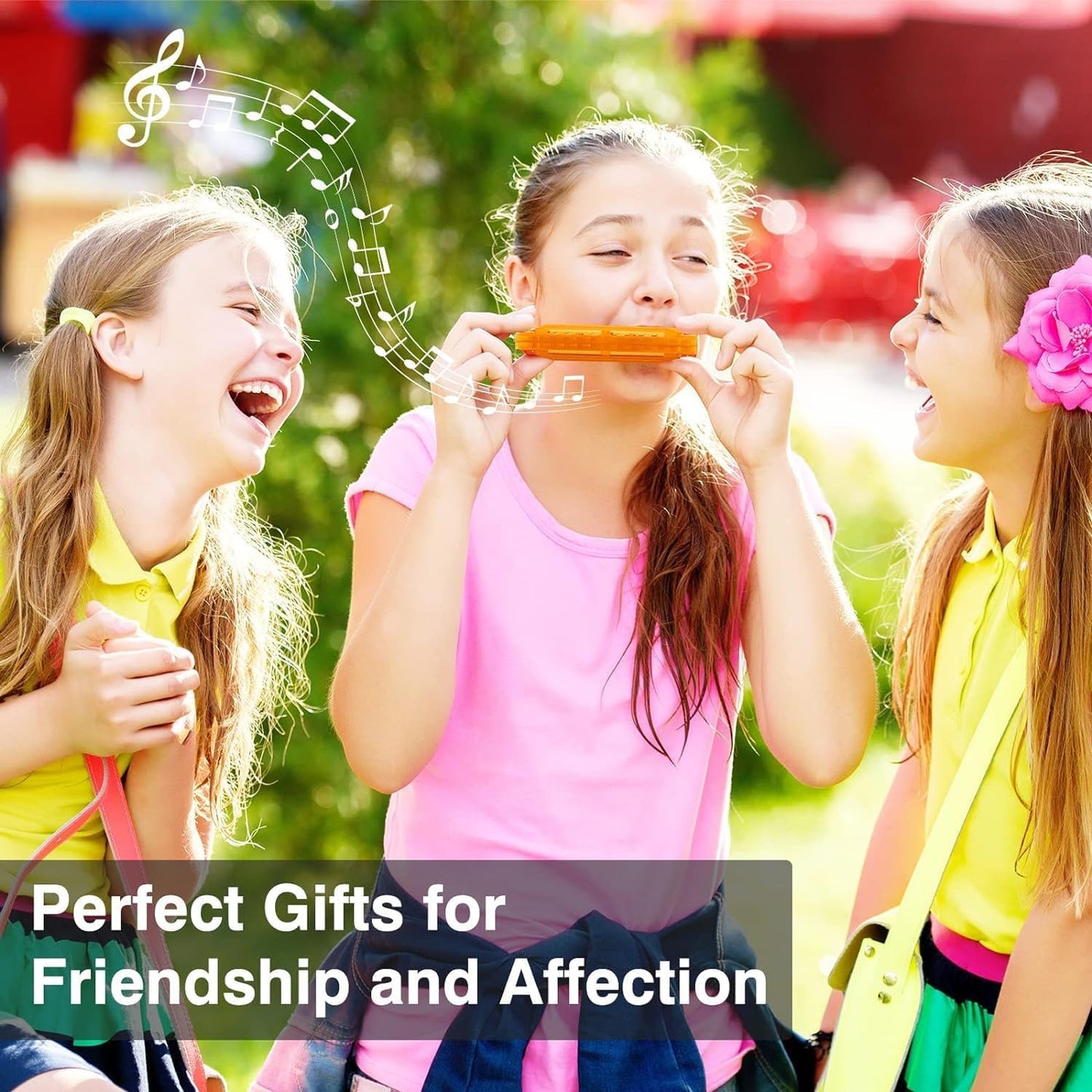 6 Pcs Kids Harmonica 10 Hole, Plastic Harmonica for Kids with 6 Colors Educational Toys Beginners Toy Musical Instruments for Kids, Children and Adults (Blue, Pink, Green, Orange, red, Yellow)