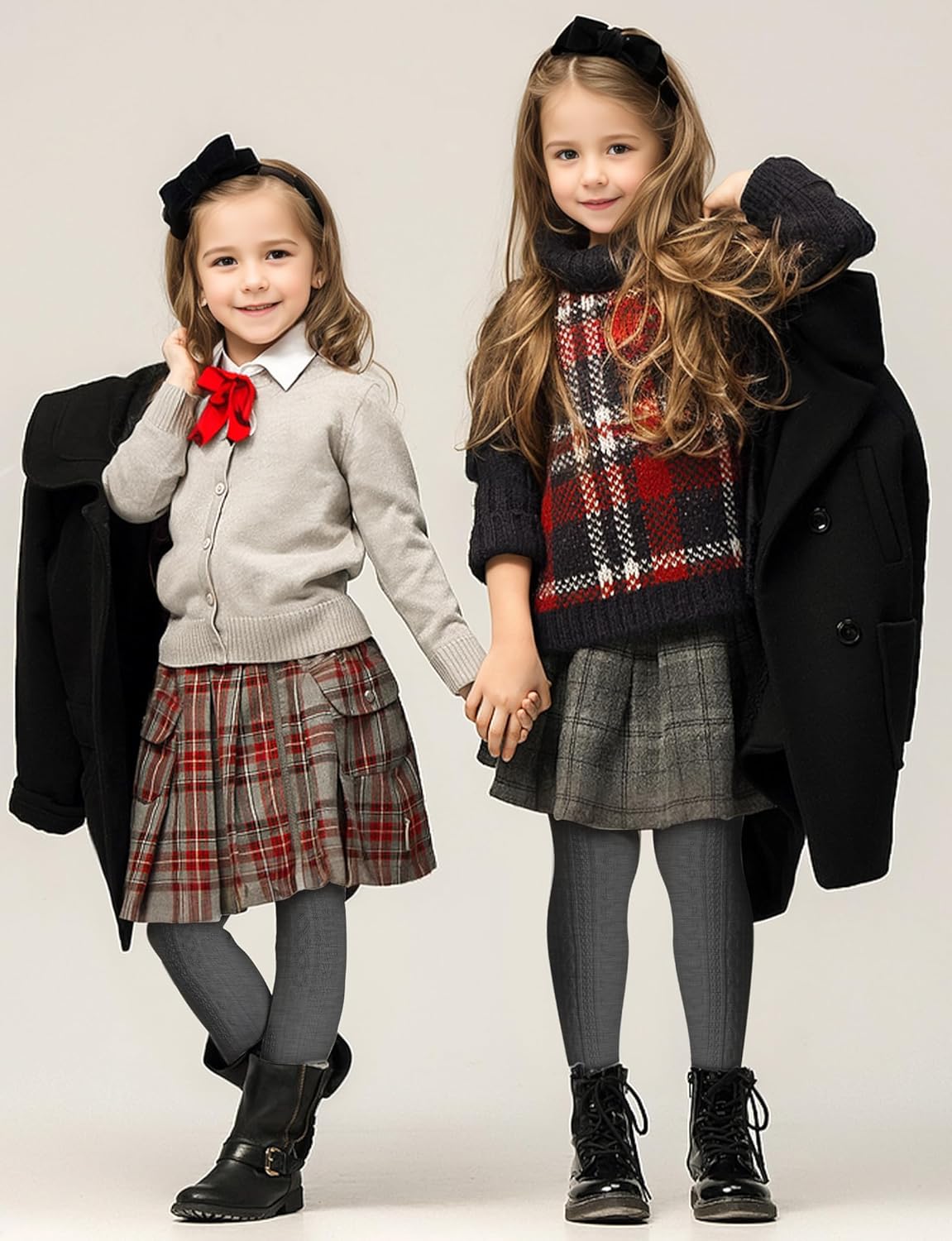 Baby Girls Tights Cable Knit Toddler Leggings Winter Solid Cotton Tights School Stockings 2 Pack 2T-12 Years