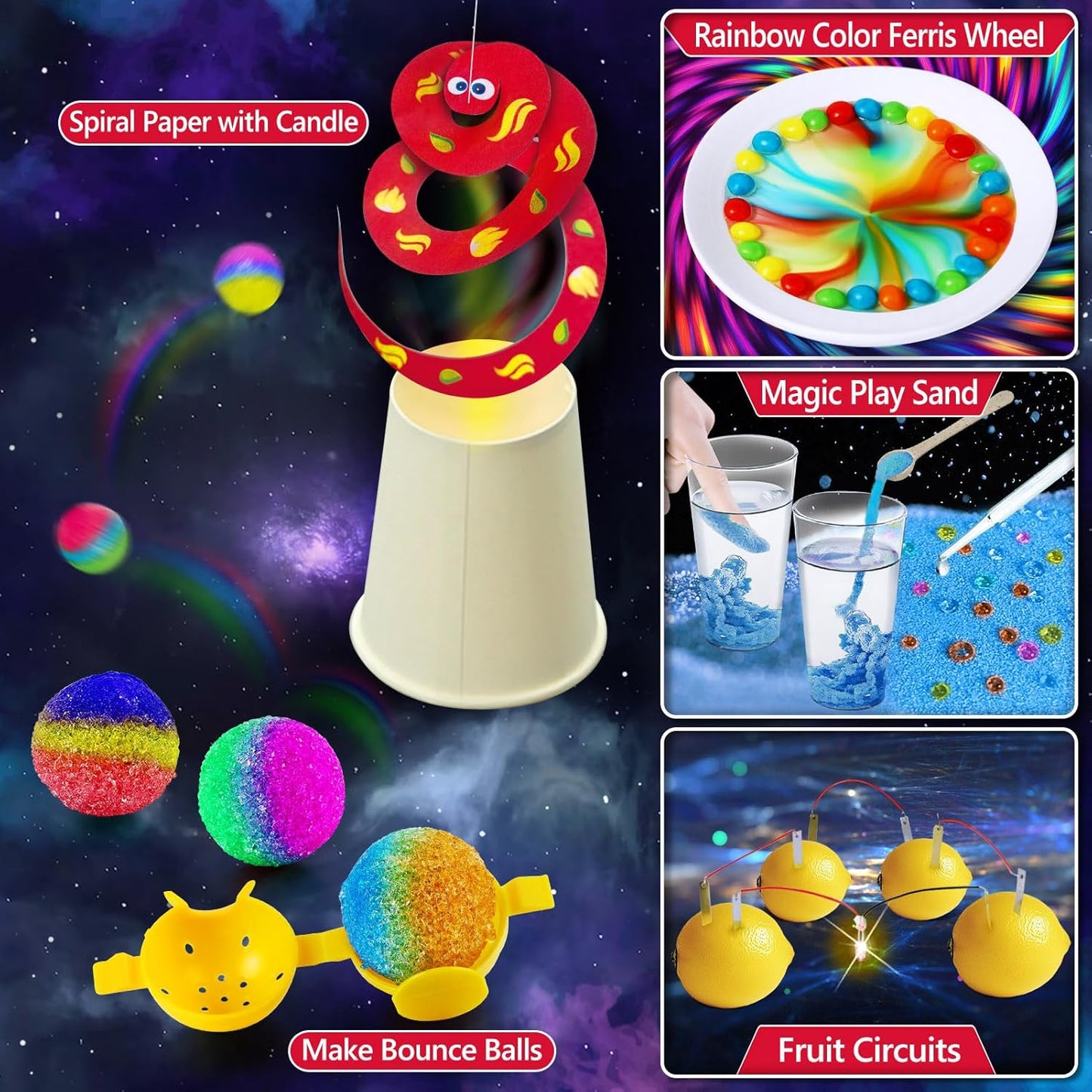 UNGLINGA 210 Experiments Science Kit for Kids, Boys Girls Birthday Toys Gifts Idea, Chemistry Set, Volcano, S.T.E.M Science Educational Project