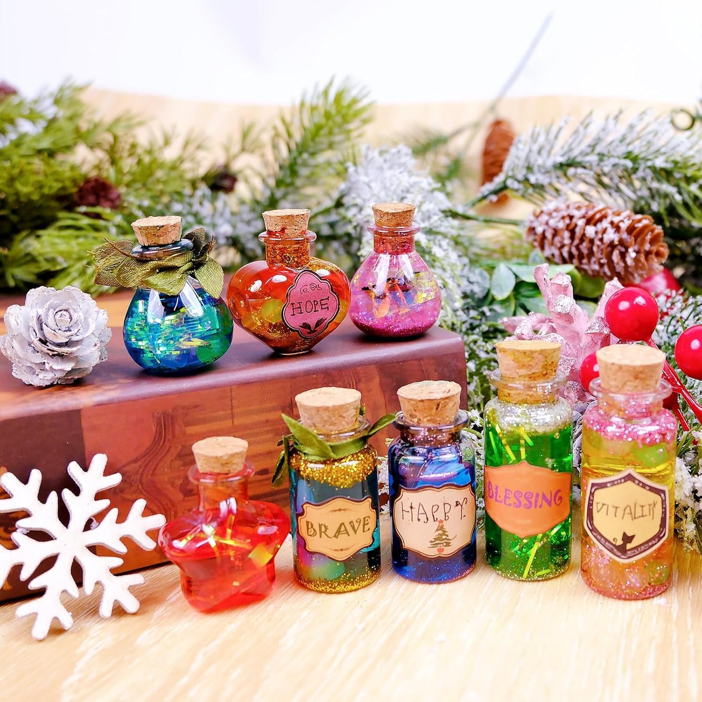 FOMOMDI DIY Magic Crystal Potions Making Kit, Magic Mix 20 Bottles Fairy Wizard Potions, Halloween Christmas Birthday Gift for Girls Kids Ages 6-12