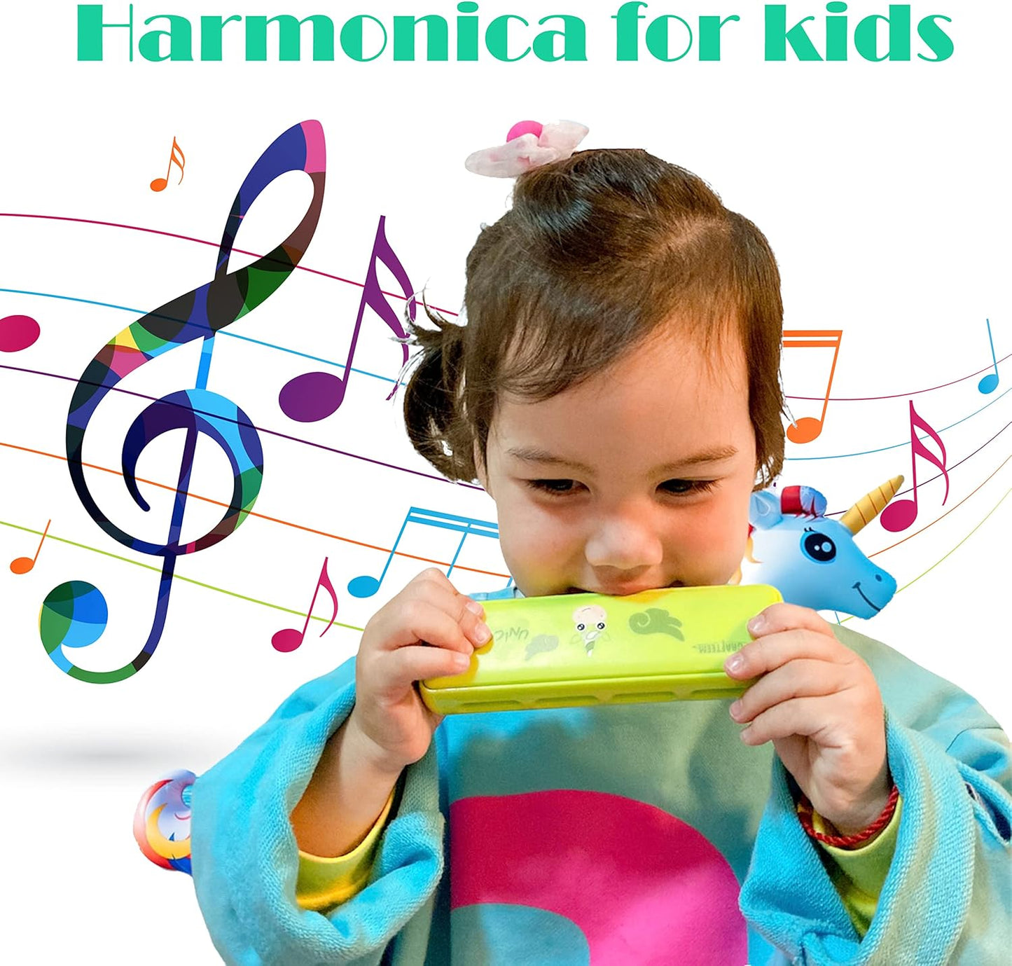 Color Blues Harmonica, Key of C for Kids, Children, Toddler and Beginners,10 Hole 20 Tones Musical Instrument Toy Gift