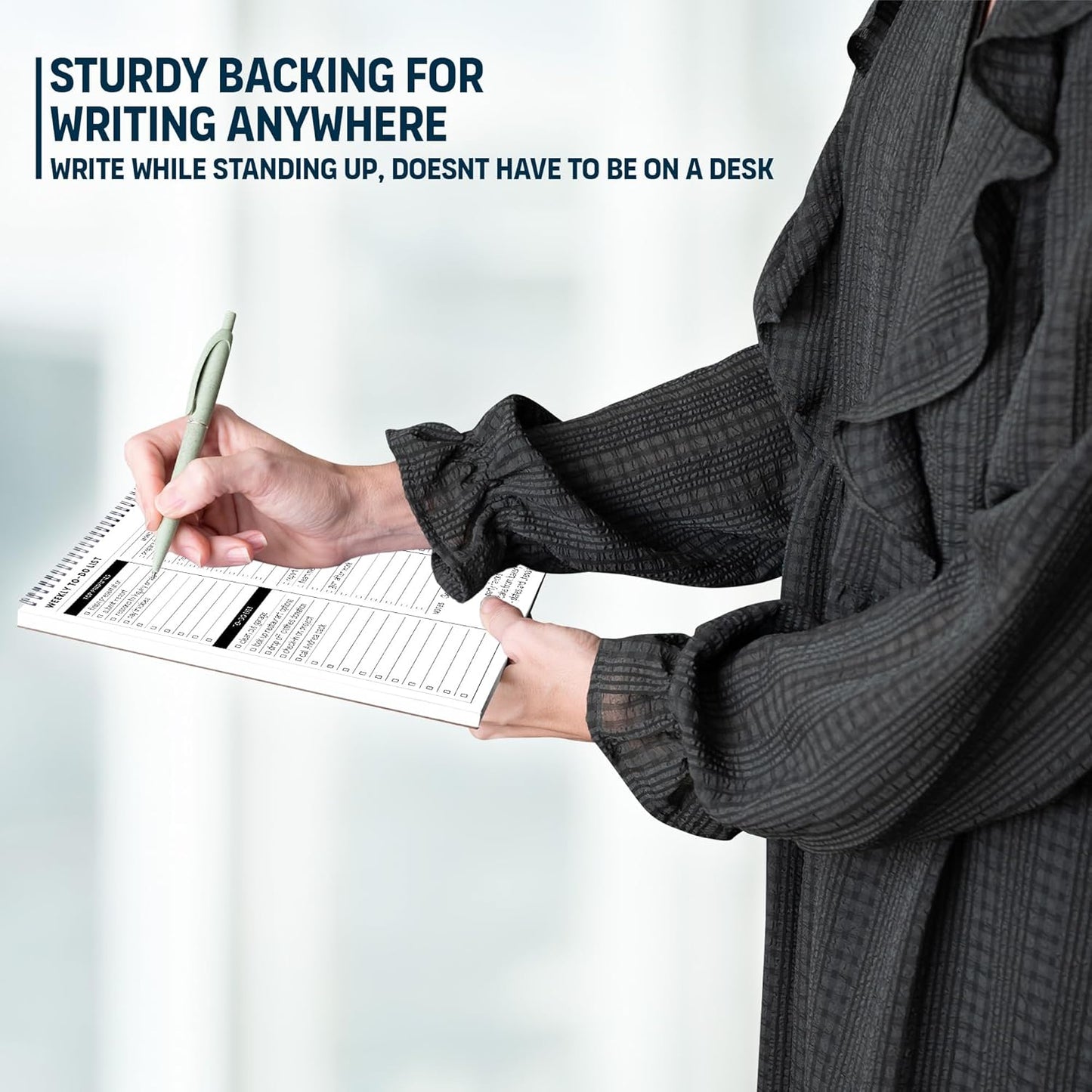 Of a Happy Kind Weekly To Do List Spiral Planner Pad - 8.5x11 52 Sheets - Desk Notepad with Multiple Sections - Undated Planning Notebook Checklist, Todo Agenda Plan