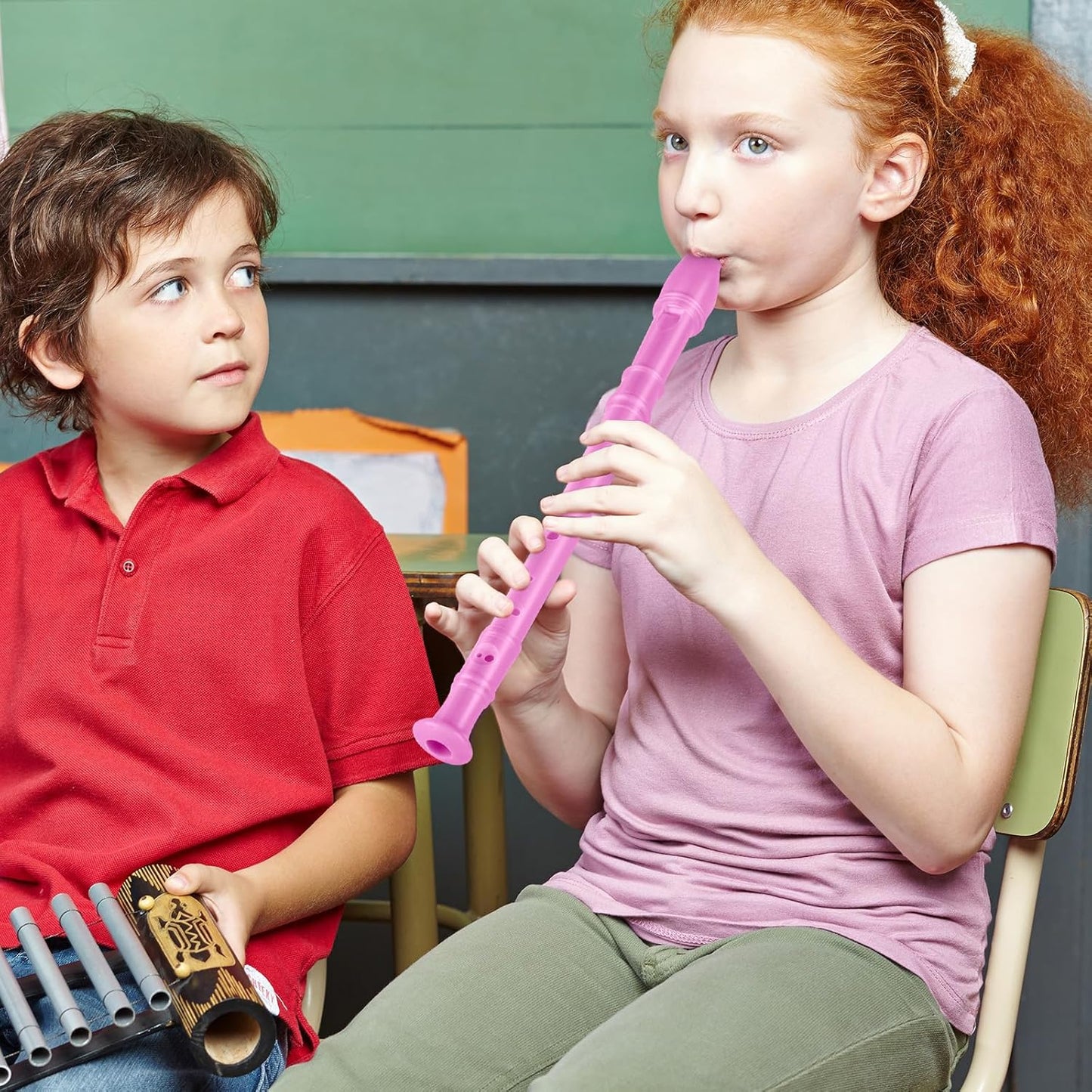 8 Hole Soprano Recorders Descant Flute Bulk With Cleaning Rod German Style for Back to School Gift Christmas Shoebox Supplies Musical Instruments Party Favor (12 Pack)