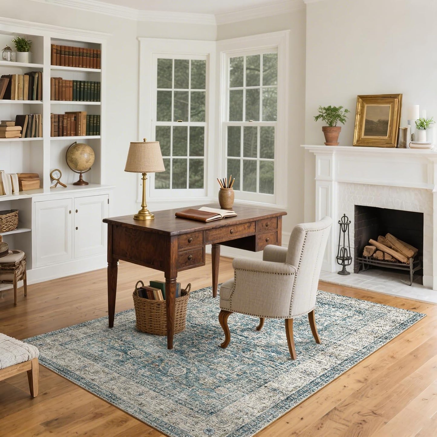 Machine Washable Entryway Throw Rug: Door Mat Indoor Entrance 4x6 Rug Boho Small Area Rug Non-Slip Low Pile Kitchen Rug for Front Door Indoor Entrance Entry Kids Room