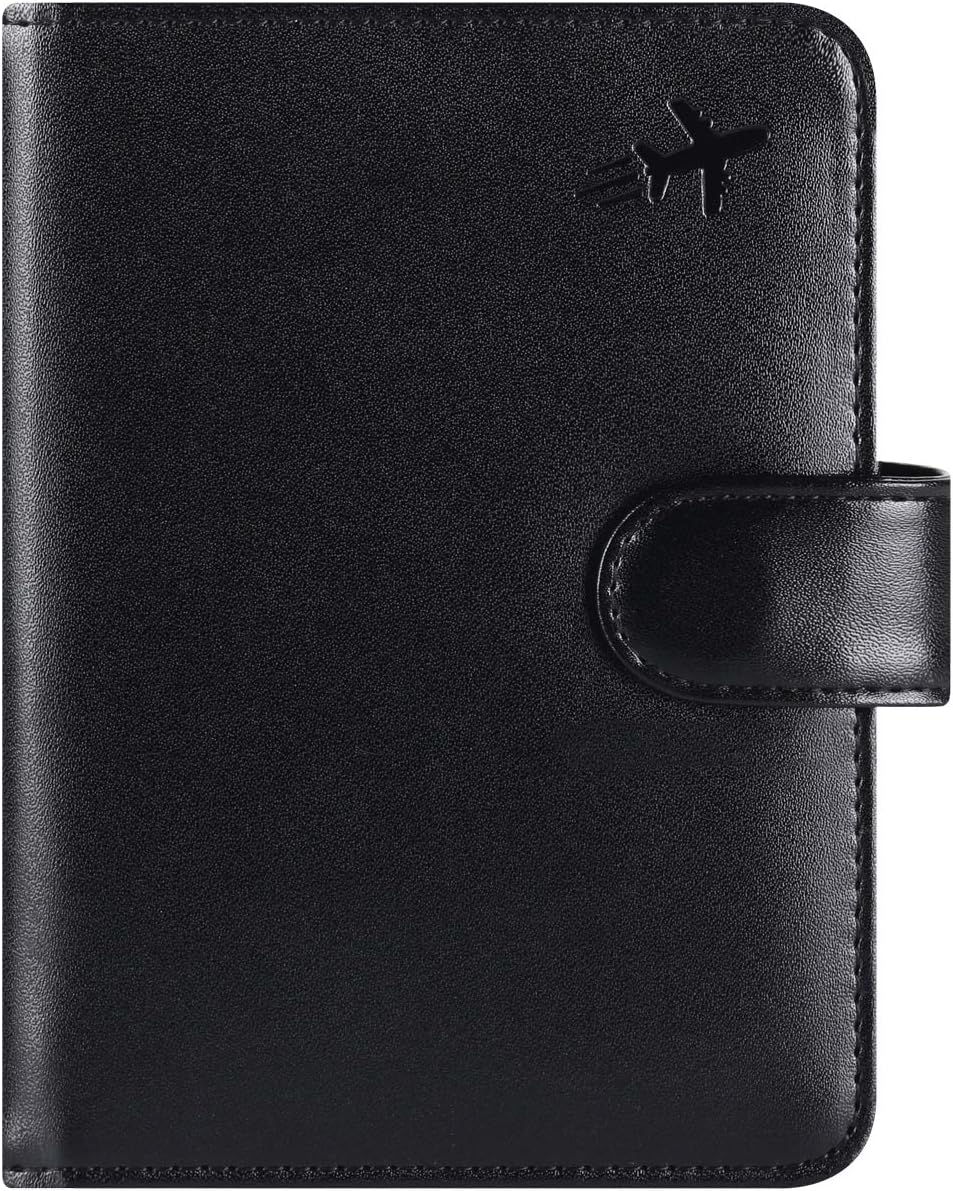 Passport Holder Cover Wallet RFID Blocking Leather Card Case Travel Accessories for Women Men (#Black)