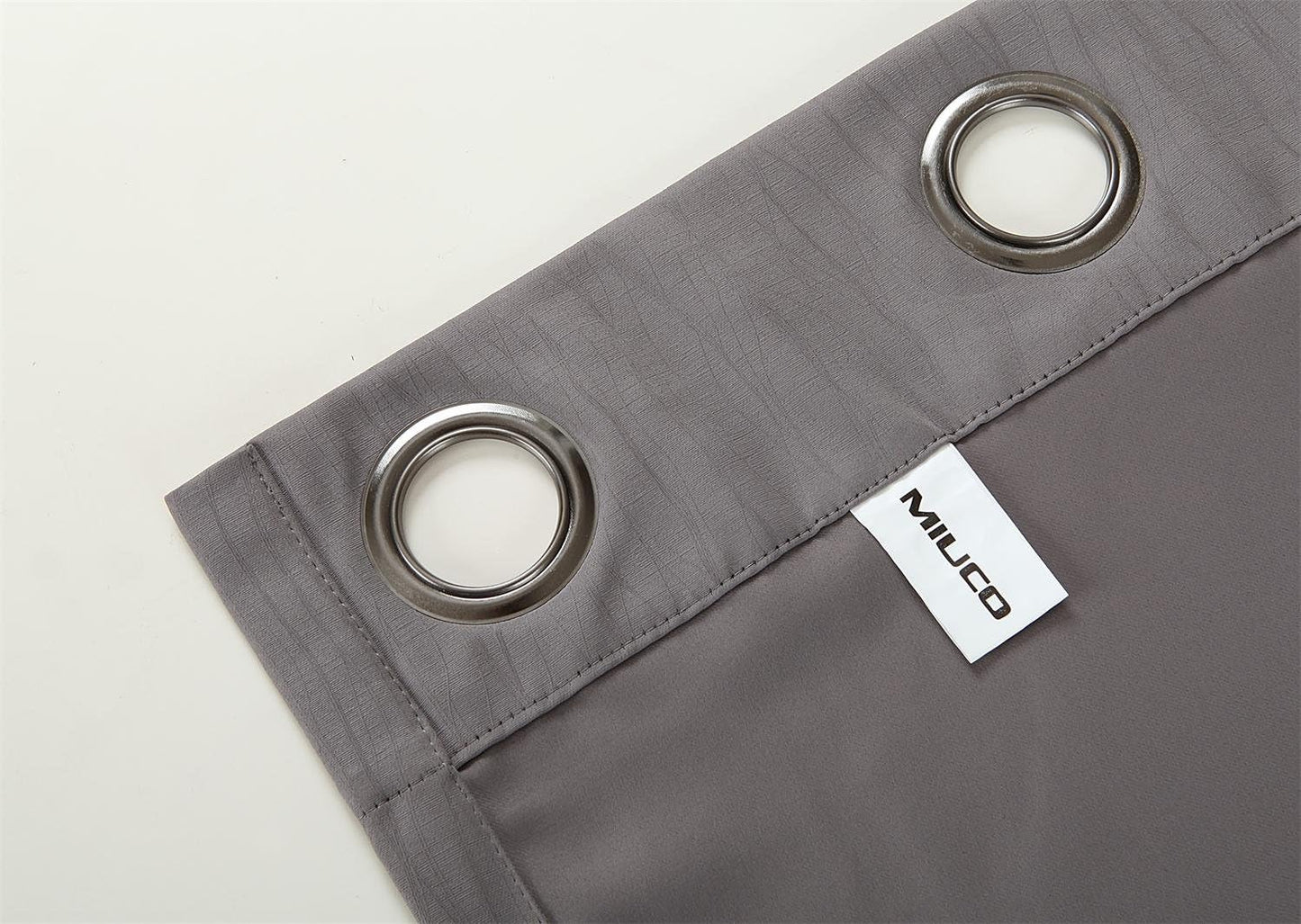 MIUCO Blackout Curtains Room Darkening Textured Grommet Window Curtains 2 Panels for Bedroom 52 x 95 Inch Long Grey