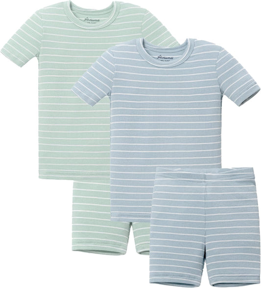 AVAUMA Stripe Pattern Baby Boys Girls Pajama Set Kids Toddler Snug fit Ribbed Sleepwear pjs for Daily Life Style