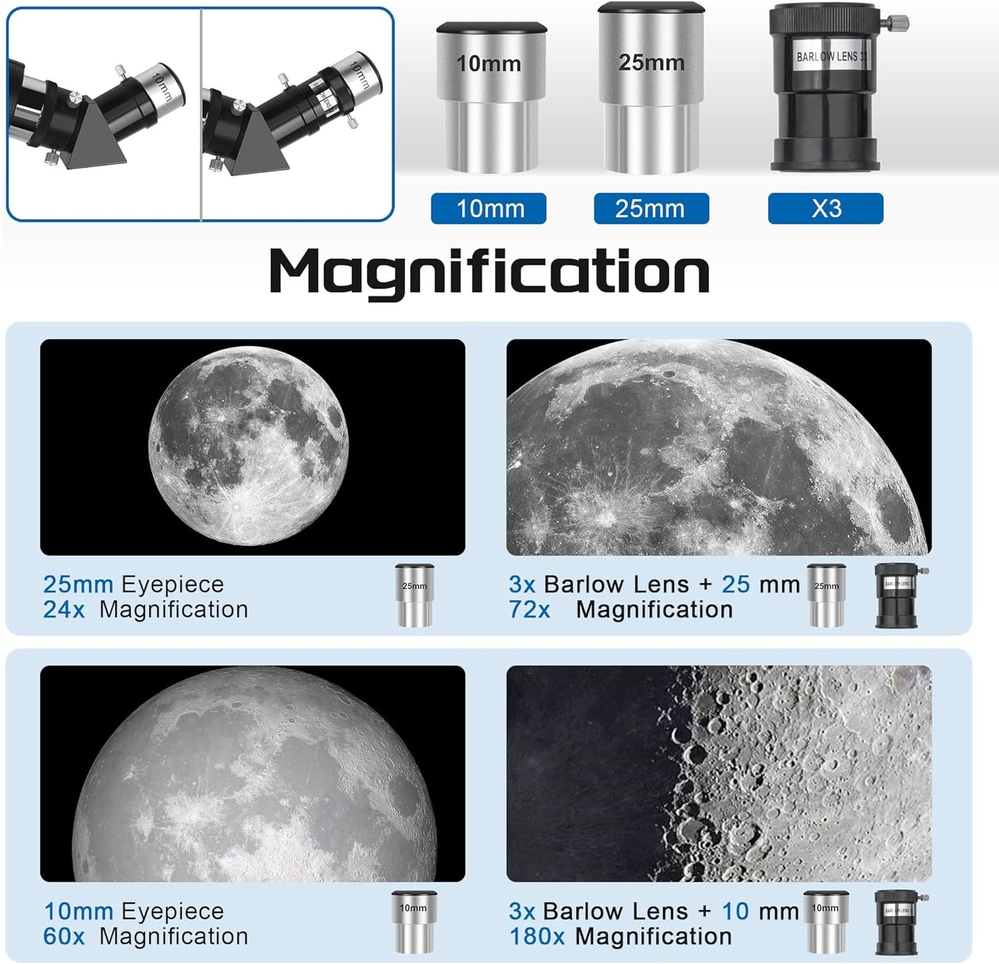 Telescope,Telescope for Adults High Powered - 80mm Aperture 600mm Professional Portable Telescopes for Astronomy Beginners,Fully Mult-Coated Refractor Telescopes with Tripod,Phone Adapter and Bag