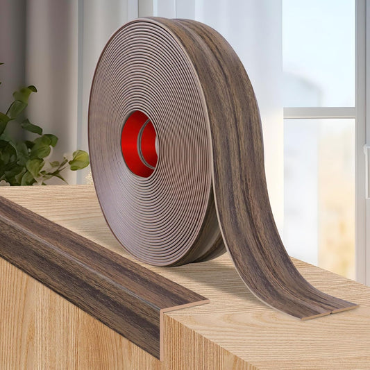 Flexible Wall Corner Protector Moulding Trim Peel and Stick Wall Corner Guards Edge Protector Self Adhesive Molding Trim Strip for Edge Ceiling (Smoked Brown Wood Grain, 1.6 in x 40 Ft)