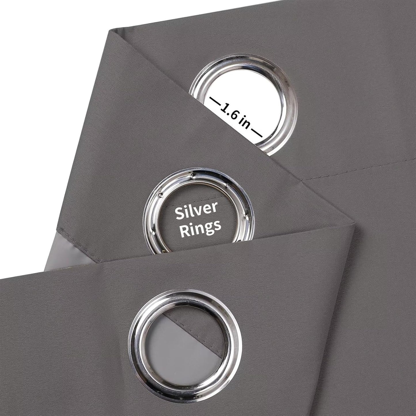 Joydeco Blackout Curtains, 2 Panels Sets, 52x72 Inches, Grey, Grommet, Thermal Insulation, Room Darkening, for Bedroom & Living Room