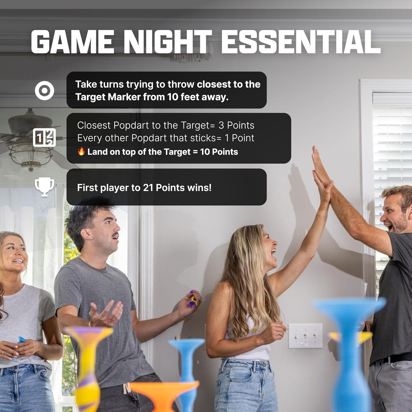 Popdarts PRO Pack Game Set (Neon) - Indoor, Outdoor Suction Cup Throwing Game - Competition with a POP