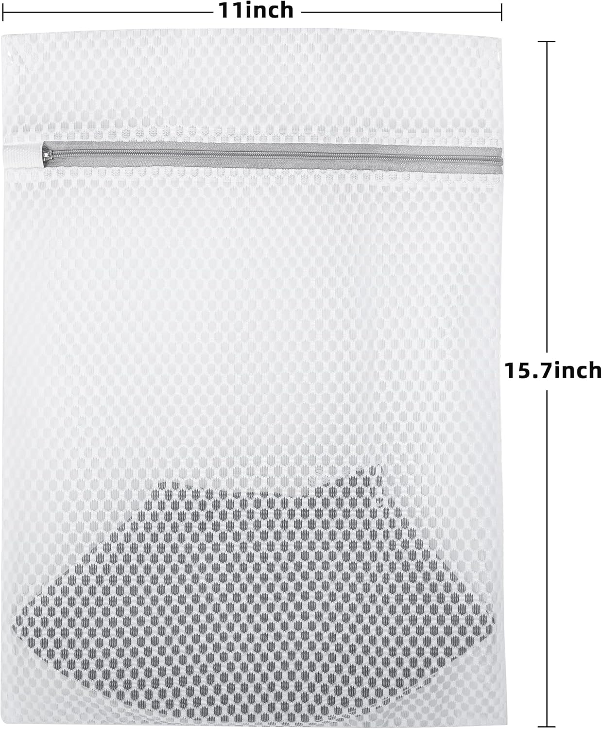 Laundry Bags 4 Pcs Mesh - 12 x 16 Inches, Durable Zipper Mesh Wash Bags for Delicates & Traveling
