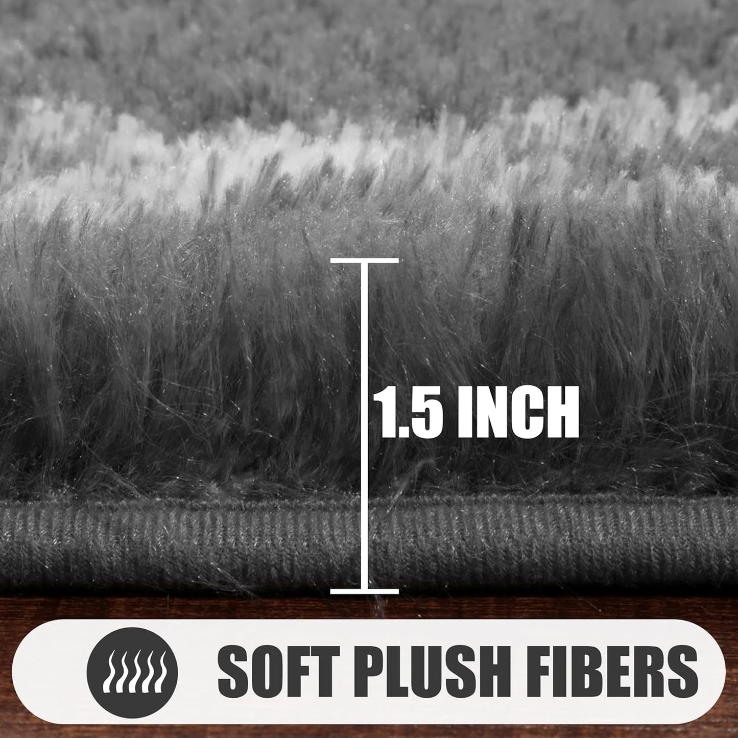 ONASAR Area Rugs for Bedroom Living Room, Washable 4x6 Fluffy Grey and White Floor Rug, Shaggy Geometric Soft Plush Fuzzy Carpet for Nursery Teen Playroom Dorm Office Home Decor Aesthetic