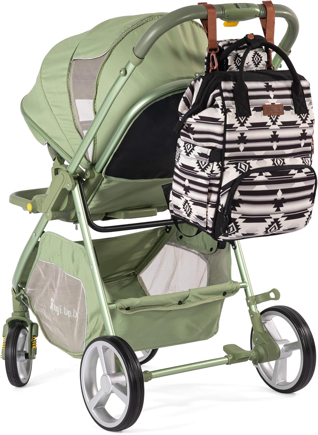 Wrangler Diaper Bag Backpack Aztec Travel Backpack Purses Western Multi-Function Baby Bags for Mom with Waterproof Insulated Pockets