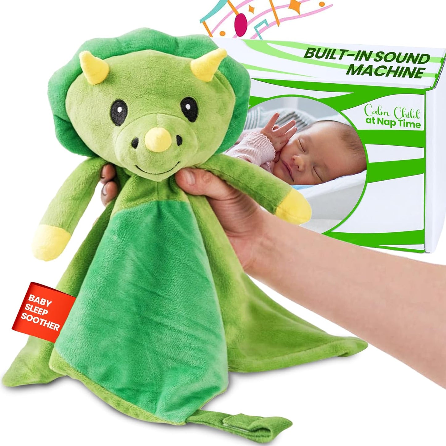 Newborn Gift - White Noise & Lullaby Plush Lovey Helps Speed up Pre-Sleep Calming Routine - Reduce Night Wakeups – More Quality Sleep for Mom – Baby Gift Newborn - Toddler Toy