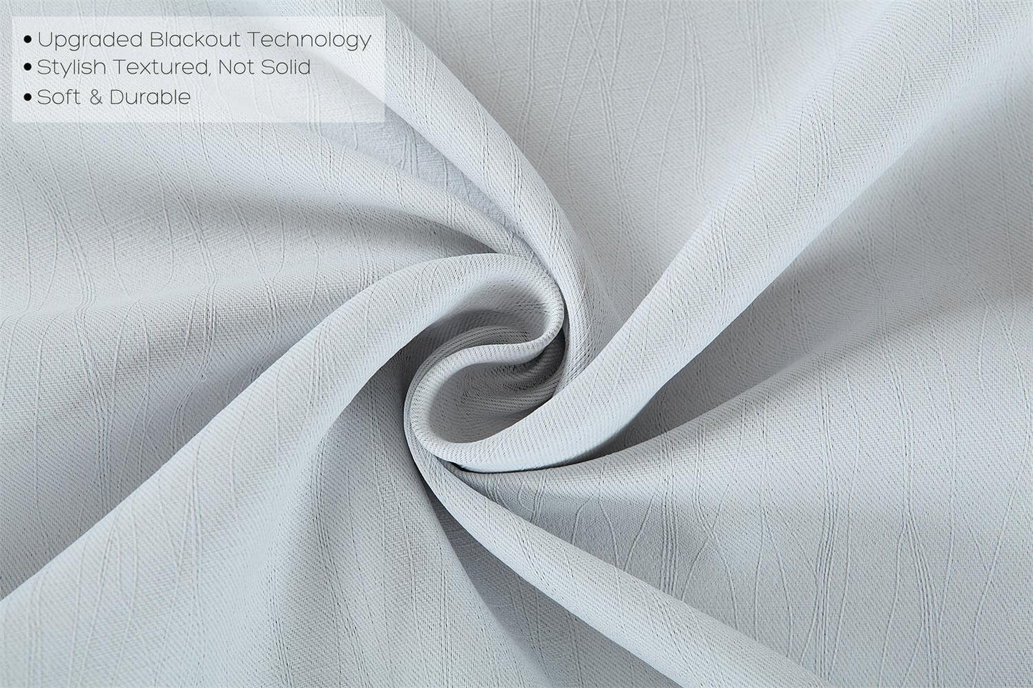 MIUCO Blackout Curtains Room Darkening Curtains Textured Grommet Window Curtains for Bedroom 2 Panels 52x63 Inch Long Greyish White