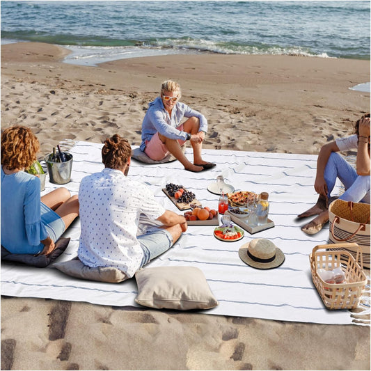 Giant Cotton Turkish Beach Towel Picnic Outdoor Blanket Women Men Birthday Beach Gift Car Travel Essentials Road Trip Summer Vacation Things Outside Items Roadtrip Camping Gear Rv Must Haves