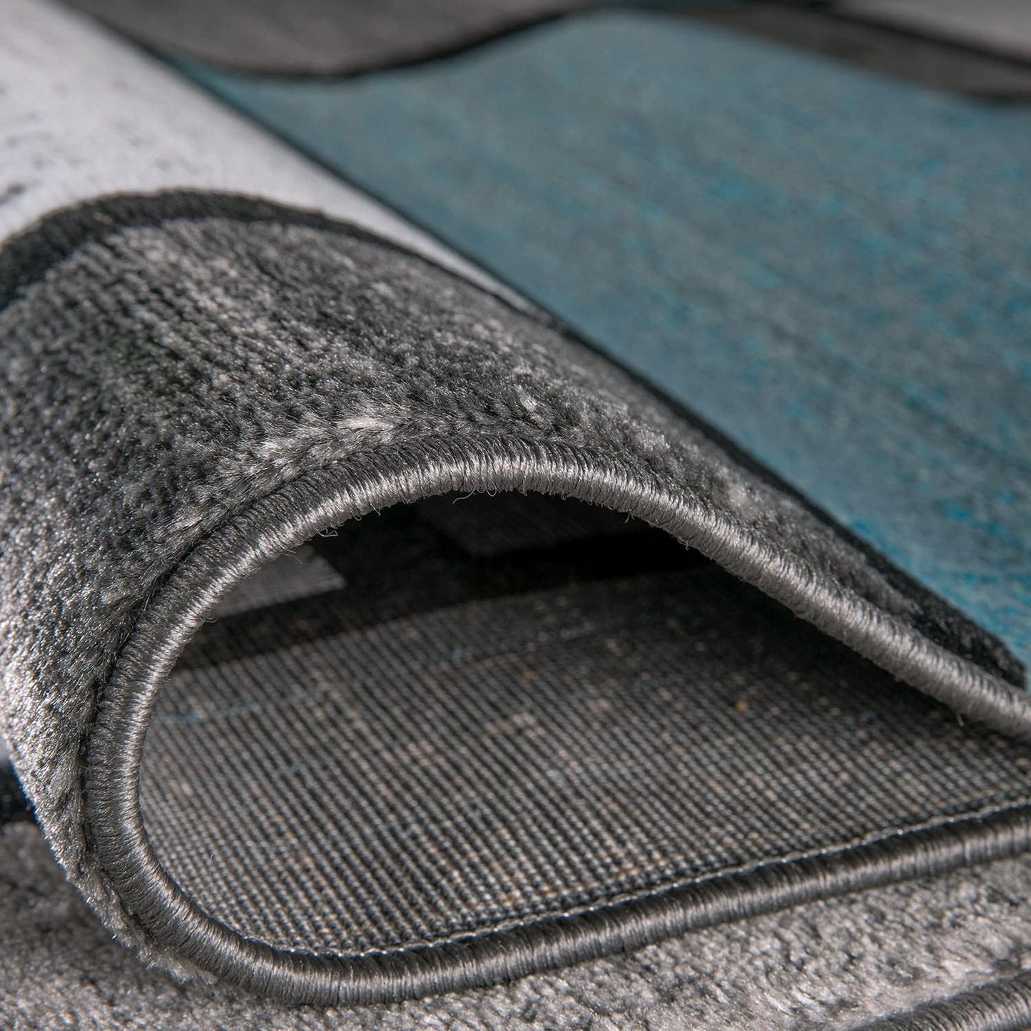 Rugshop Contemporary Modern Boxes for Home Office,Living Room,Bedroom,Kitchen Non Shedding Square Area Rug 6'6" x 6'6" Blue