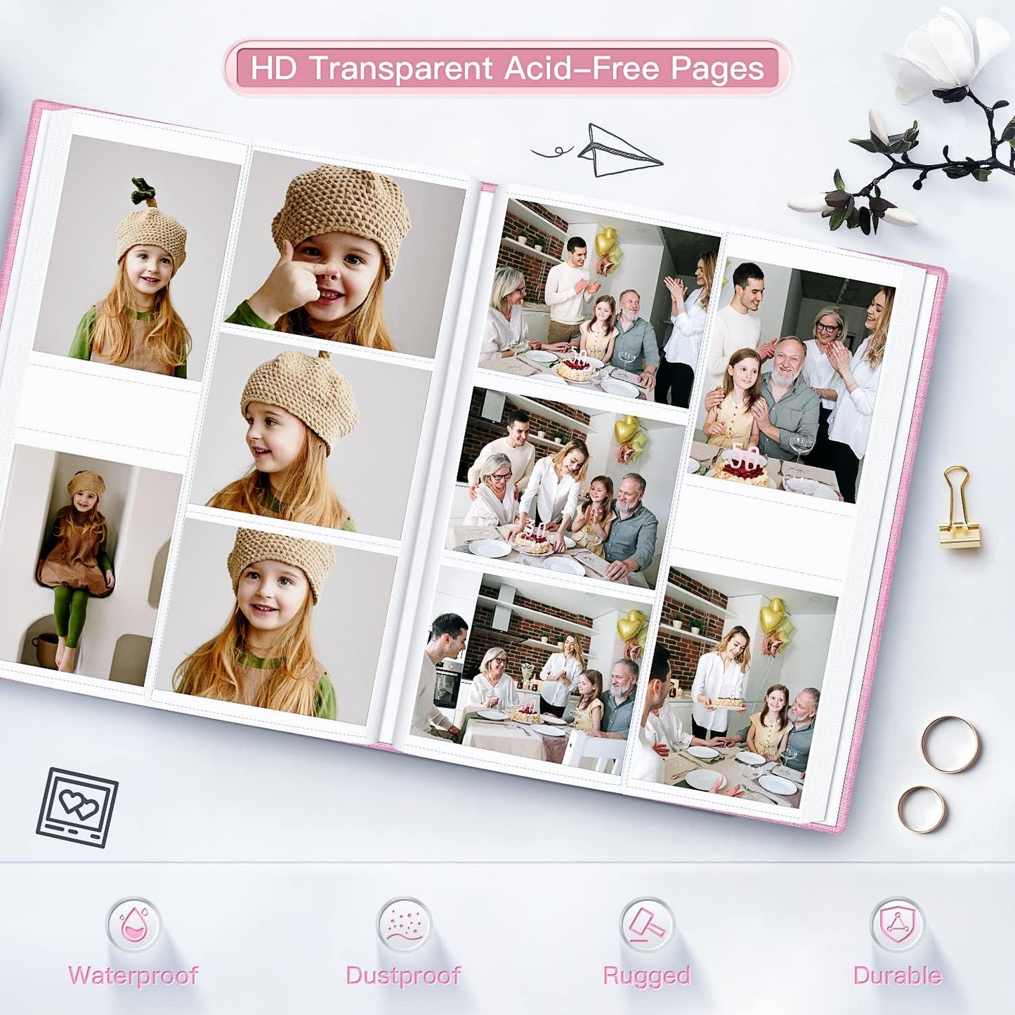 popotop Photo Album 4x6-600 Photos Photo Books with 600 Horizontal and Vertical Pockets,Linen Cover Albums for Family Wedding Anniversary Baby Vacation Pictures