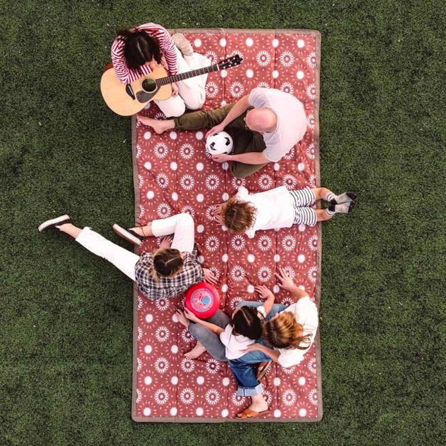 Little Unicorn 5'x7' Outdoor Family Picnic & Beach Blanket | Durable & Water-Resistant Fabric | Compact Fold & Easily Wipes Clean | Zipper Pocket (Sun Baked)