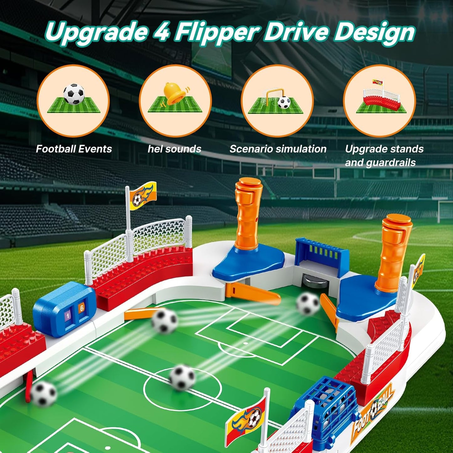 Foosball Table Soccer Game for Kids: Mini Interactive Soccer Board Game - 3 4 5 6 7 8 9+ Year Old Kids Sports Toy for Home Family Party - Fun Birthday Gift for Boys Girls