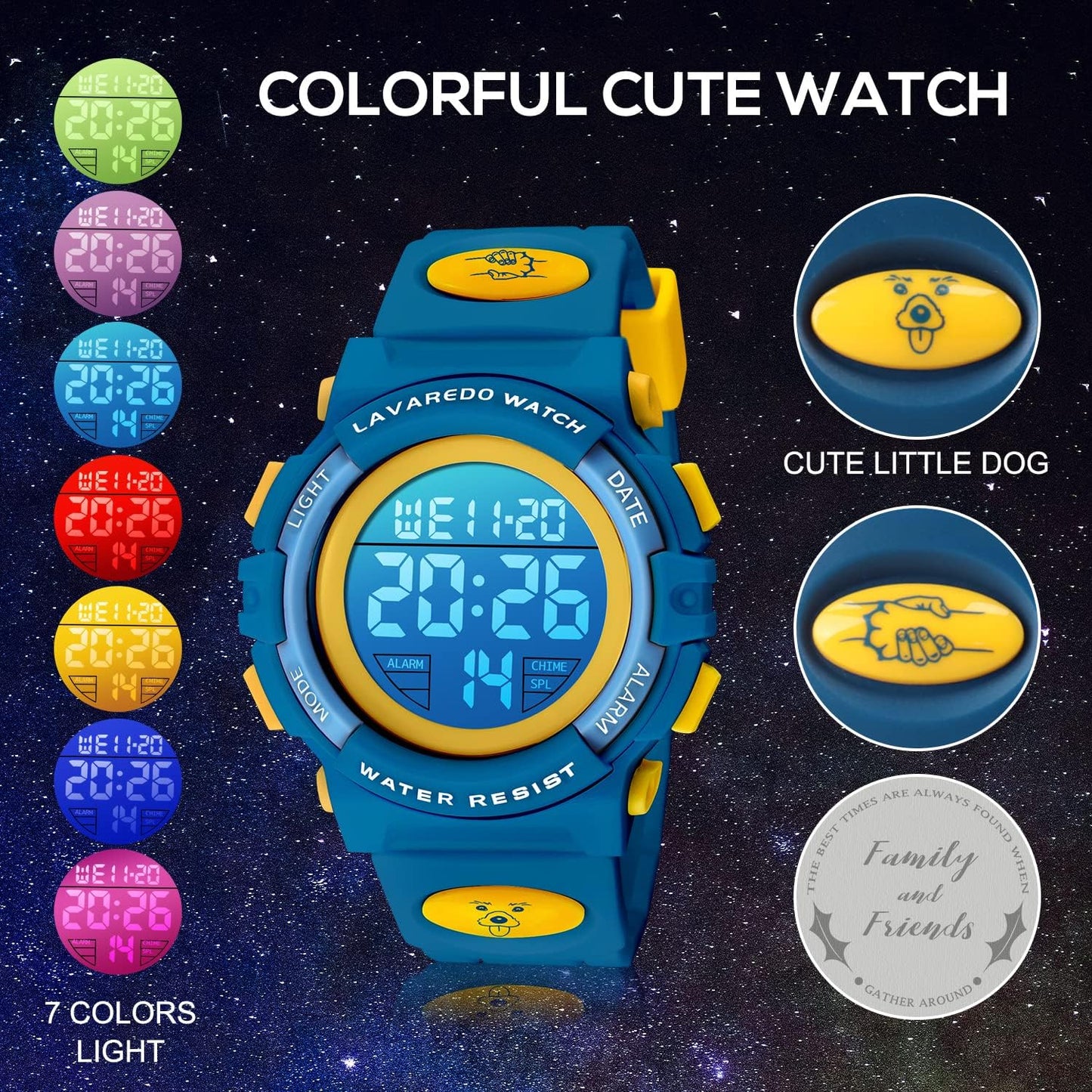 Kids Watch,Boys Watch for 3-15 Year Old Boys,Digital Sport Outdoor Multifunctional Chronograph LED 50 M Waterproof Alarm Calendar Analog Watch for Children with Silicone Band,Kids Gift
