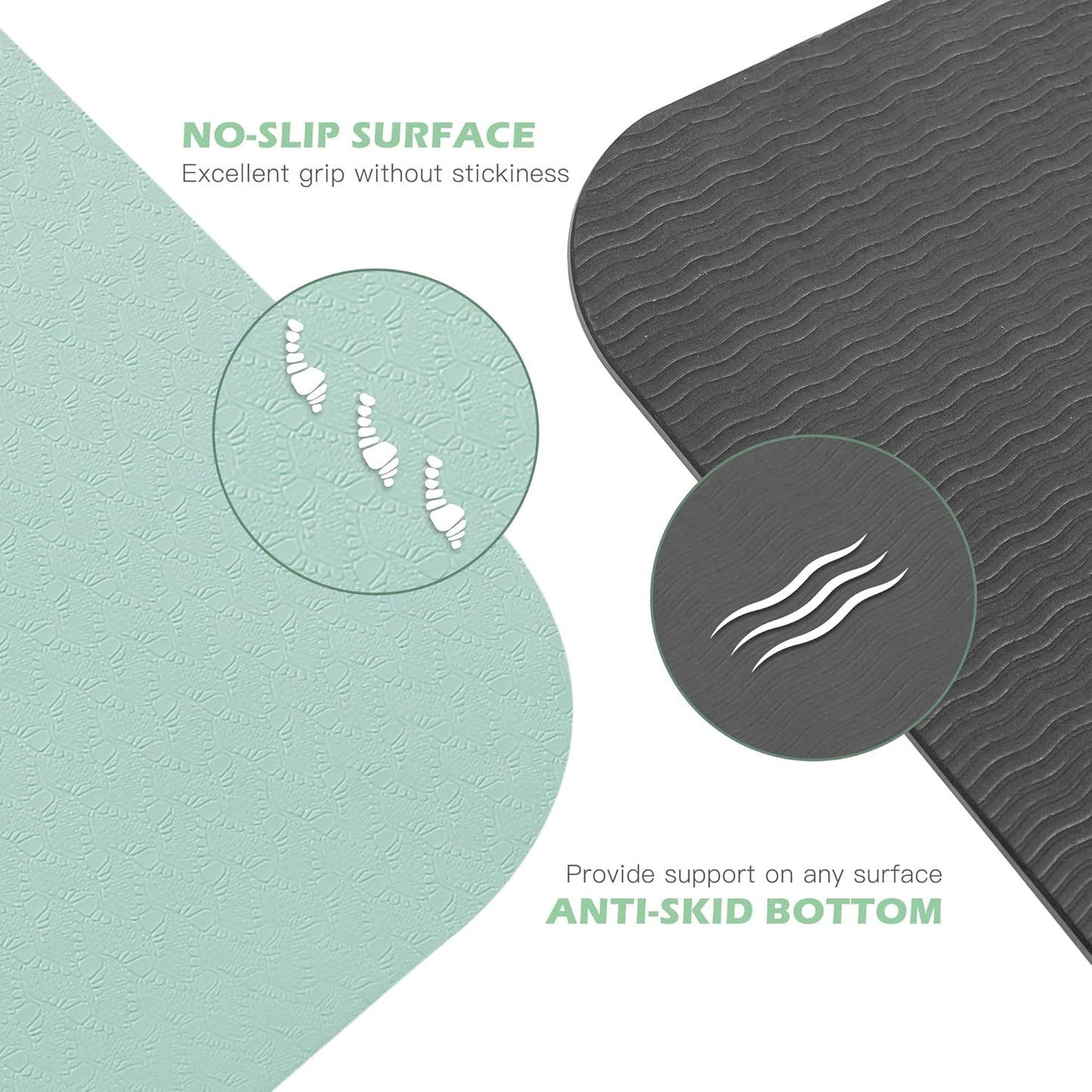 UMINEUX Yoga Mat Extra Thick 1/3'' & 2/5" Non Slip Yoga Mats for Women Eco Friendly TPE Fitness Exercise Mat with Carrying Sling & Storage Bag