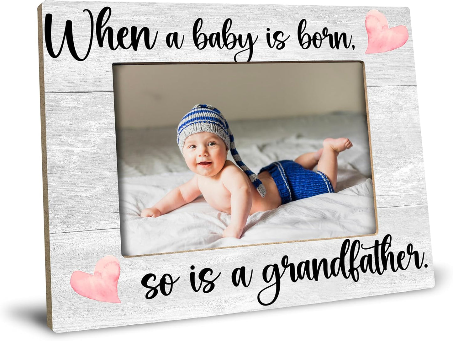 First Time Grandfather Gifts, New Grandchild Baby Photo Frame, When a Baby is Born So is a Grandfather, Photo Frame 8X10