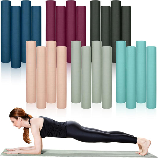 Timgle 24 Pack 68" x 24" Yoga Mat Bulk, 4mm Thick Extra Long Sports Mat Anti Slip Tear Resistant Yoga Exercise Set for Fitness Stretching Home Workout Gym and Studio