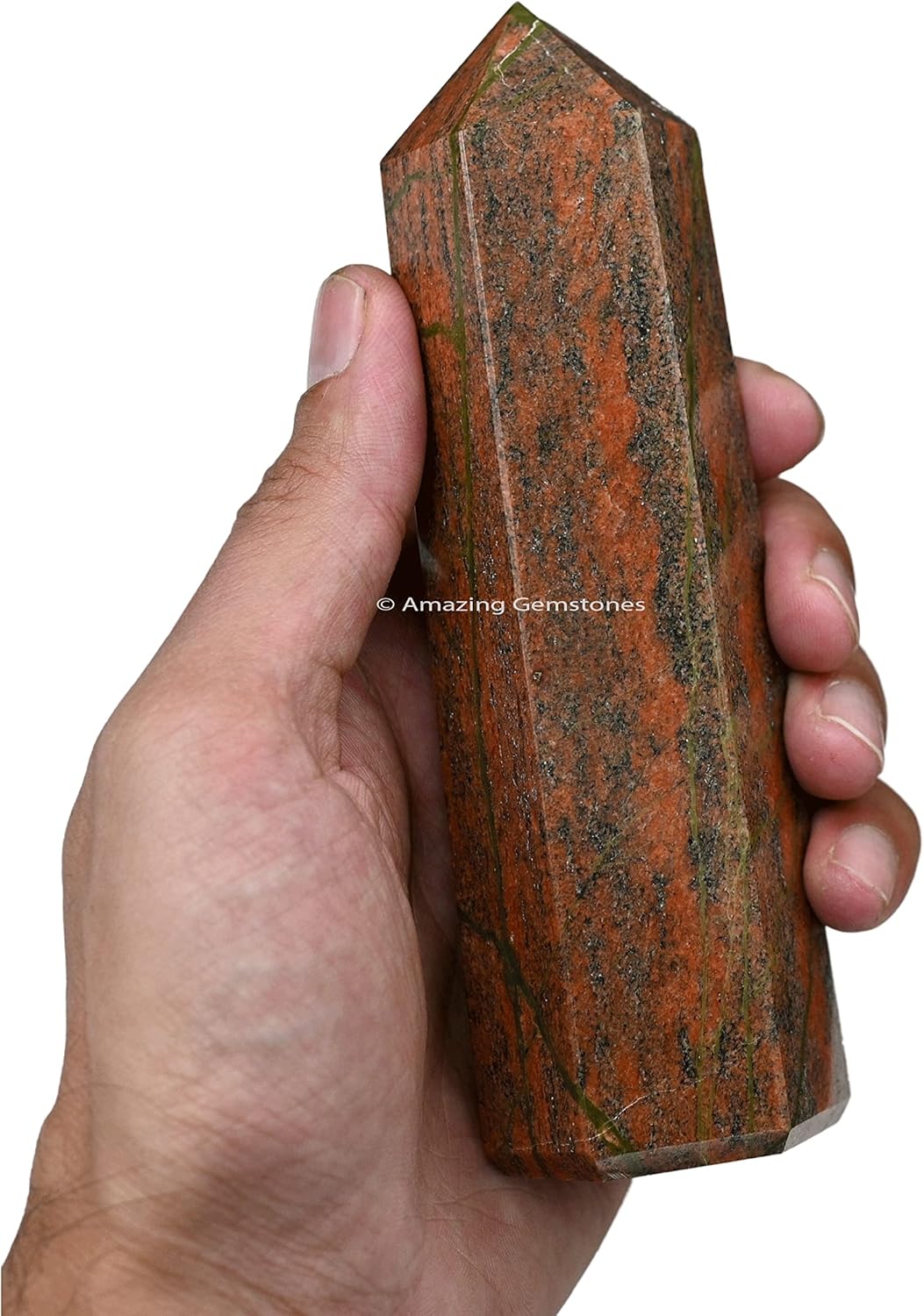 Amazing Gemstone Large Unakite Crystal Towers ~ Natural Healing Crystal Point Obelisk for Reiki Healing and Crystal Grid (5.5 to 6 INCH)