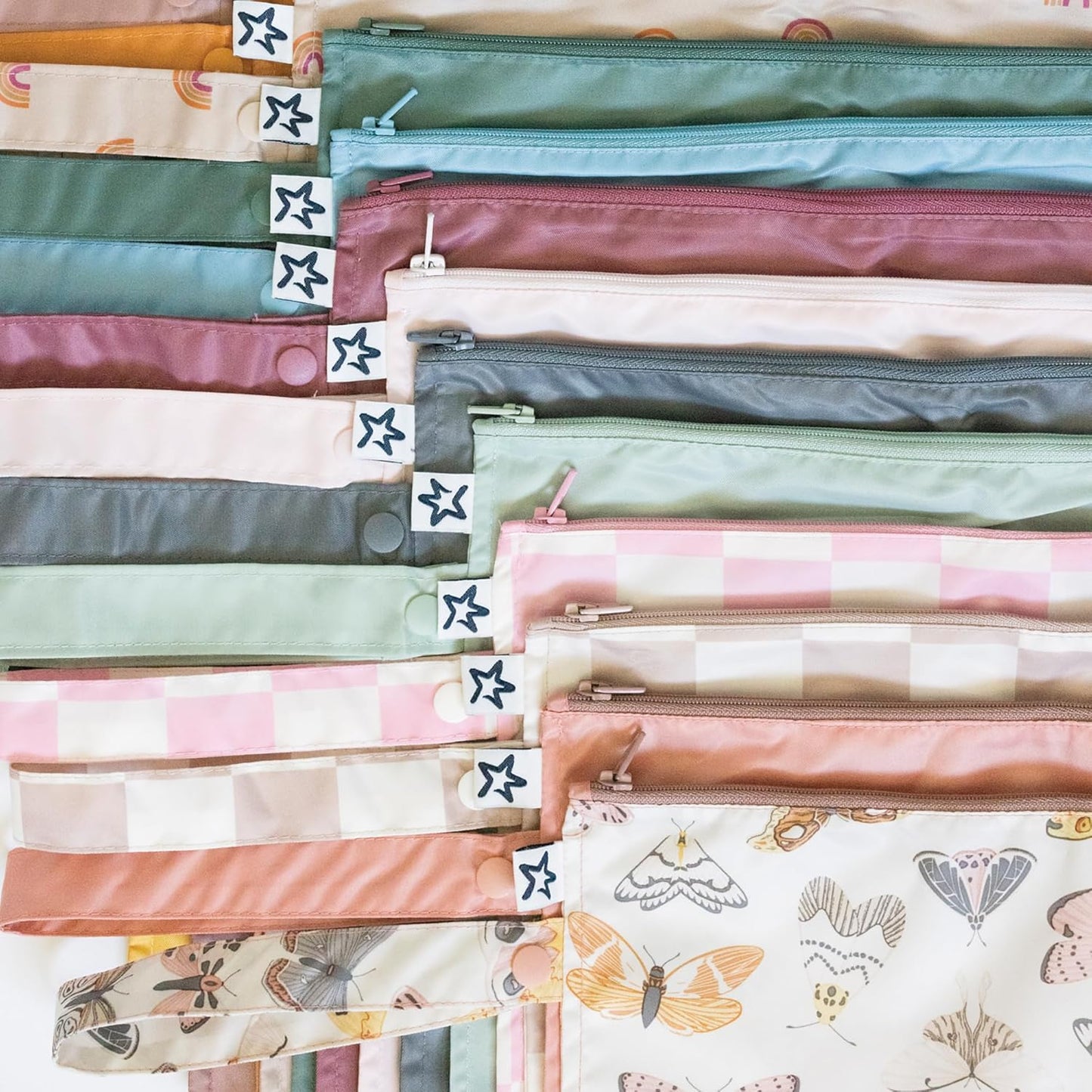 Tiny Twinkle Mess-Proof Waterproof Wet Dry Bag | 2-Pack Reusable Wet Bags for Swimsuits & Baby Clothes | Leakproof Wet Bag for Travel & Diaper Changes for Baby (Rainforest)