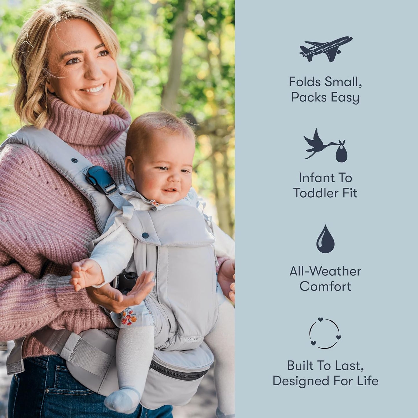 Colugo Baby Carrier - Baby Carrier Newborn to Toddler, Toddler Carrier, Adjustable, Lightweight, Breathable Carrier for Newborn to 33 Pounds (Olive)