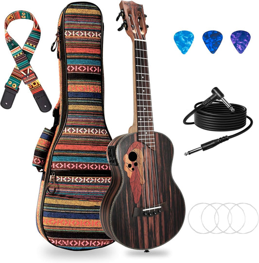 26-Inch Electric Ukulele Beginner Bundle – Left-Handed Friendly with Amp, Gig Bag, and Accessories