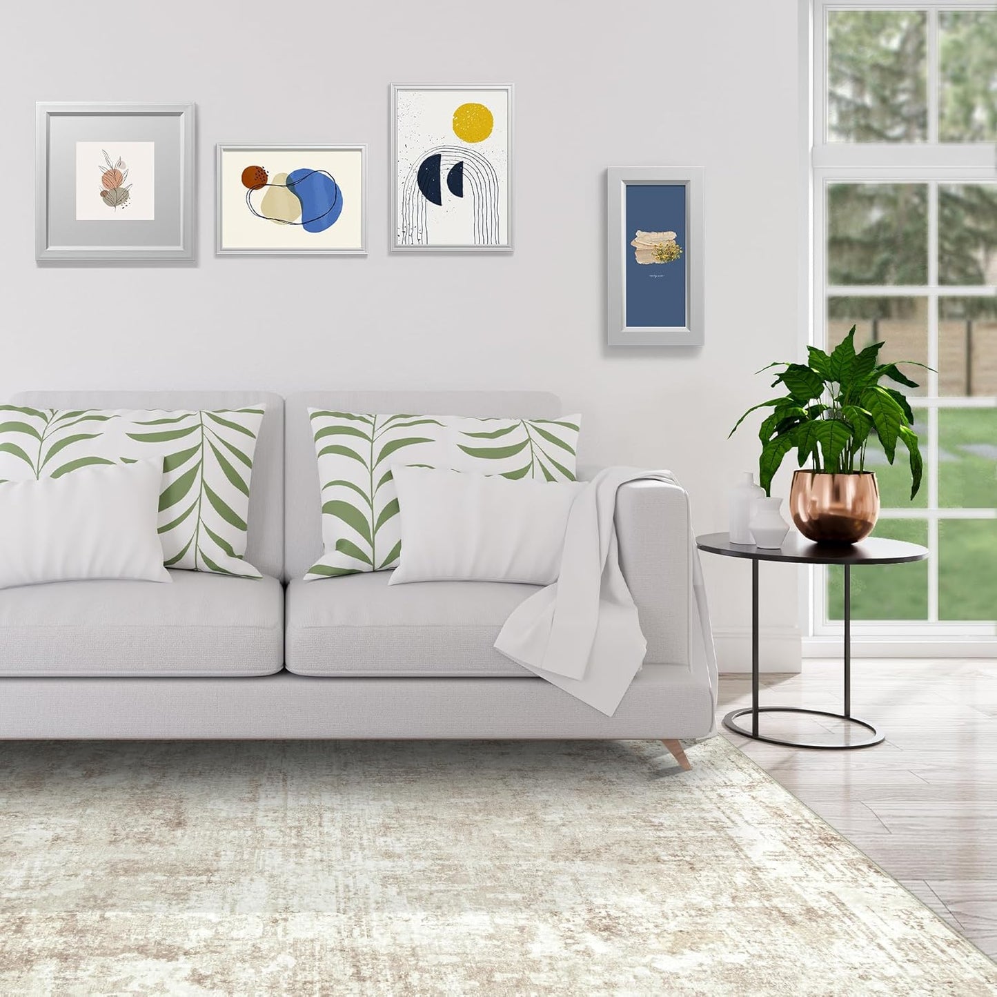 9x12 Area Rugs for Living Room Rug Washable: Modern Large Rug for Dining Room Bedroom Carpet Non Slip 9 by 12 Indoor Abstract Nursery Home Office Beige