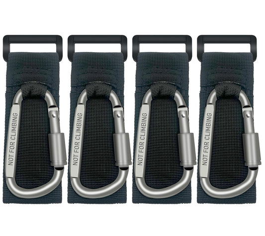 4 Pcs Baby Stroller Hook, Carry 30 lbs per Stroller Carabiner Clip, Adjustable Baby Stroller & Car Seat Hook for Hanging Diaper Bag, Wheelchair,Golf cart, Shopping and Pet Cart