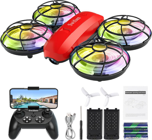 Drone with Camera for Kids and Beginner,Birthday Gift Toy for Boys and Girl,Indoor Quadcopter Plane for Boy,Small Helicopter with Auto Hovering, 3D Flips, Headless Mode,2 Batteries