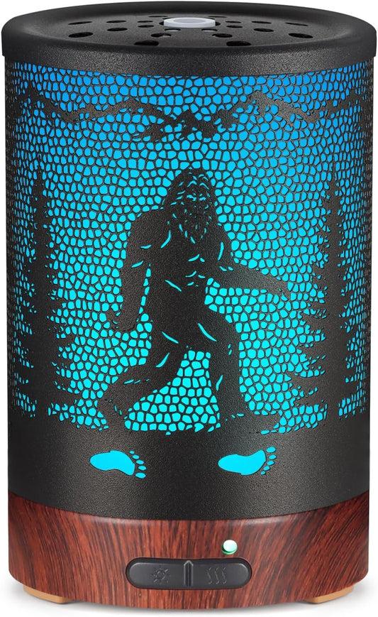 Essential Oils Diffuser,Christmas Aromatherapy Diffuser,Birthday Gifts for Women Mom Grandma,Metal Cool Mist Humidifier with 7 Colors Lights Waterless Auto Off Air Diffusers (Bigfoot)