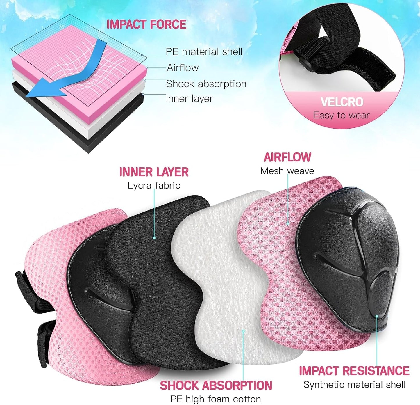 Toddler/Kids Bike Helmet Set for Boys Girls 3D Adjustable Kids Helmet Protective Gear Set Knee Elbow Wrist Pads and Multi-Sports Skateboard Scooter Cycling Roller Balance Bike