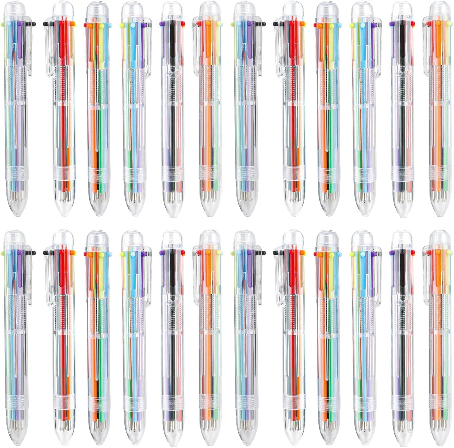 Back to School Supplies 24 PCS Ballpoint Pens Bulk 6-in-1 Colored Pens Ballpoint Party Favors Office Supplies Multicolor Pen Back to School Gifts for Kid Students Son Daughter Classroom Birthday
