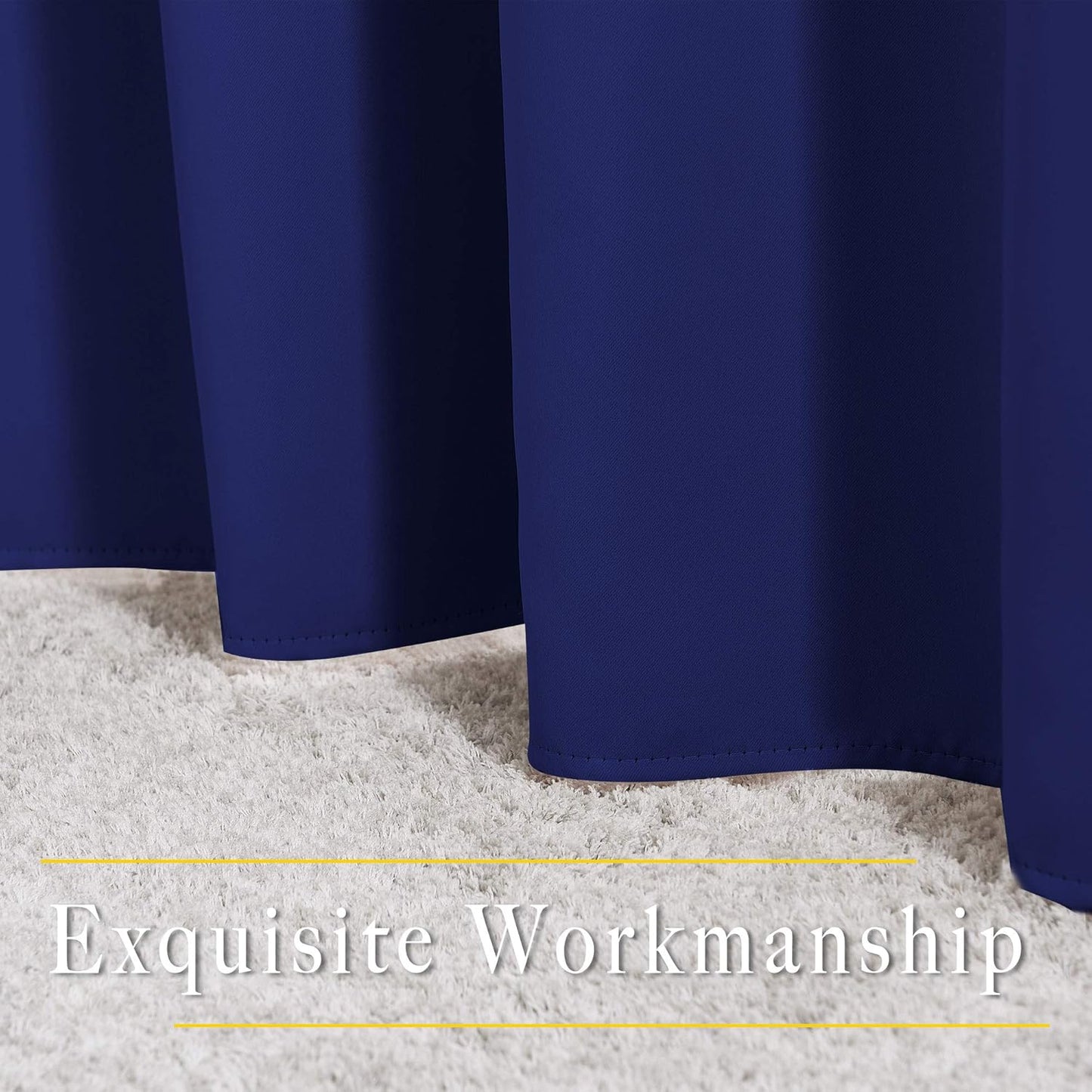 NICETOWN Blackout 102 inch Curtains for Living Room, Grommet Thermal Curtains Room Darkening Window Treatments Sound Reducing for Bedroom, Navy Blue, 2 Panels, W52 x L102