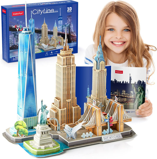 3D Puzzles for Kids Ages 8-10 Arts Crafts for Kids Ages 8-12 New York Cityline 3D Architecture Crafts for Girls Ages 8-12, Toys Gifts for 8 Year Old Girls Gifts for 10 Year Old Girl Building Model