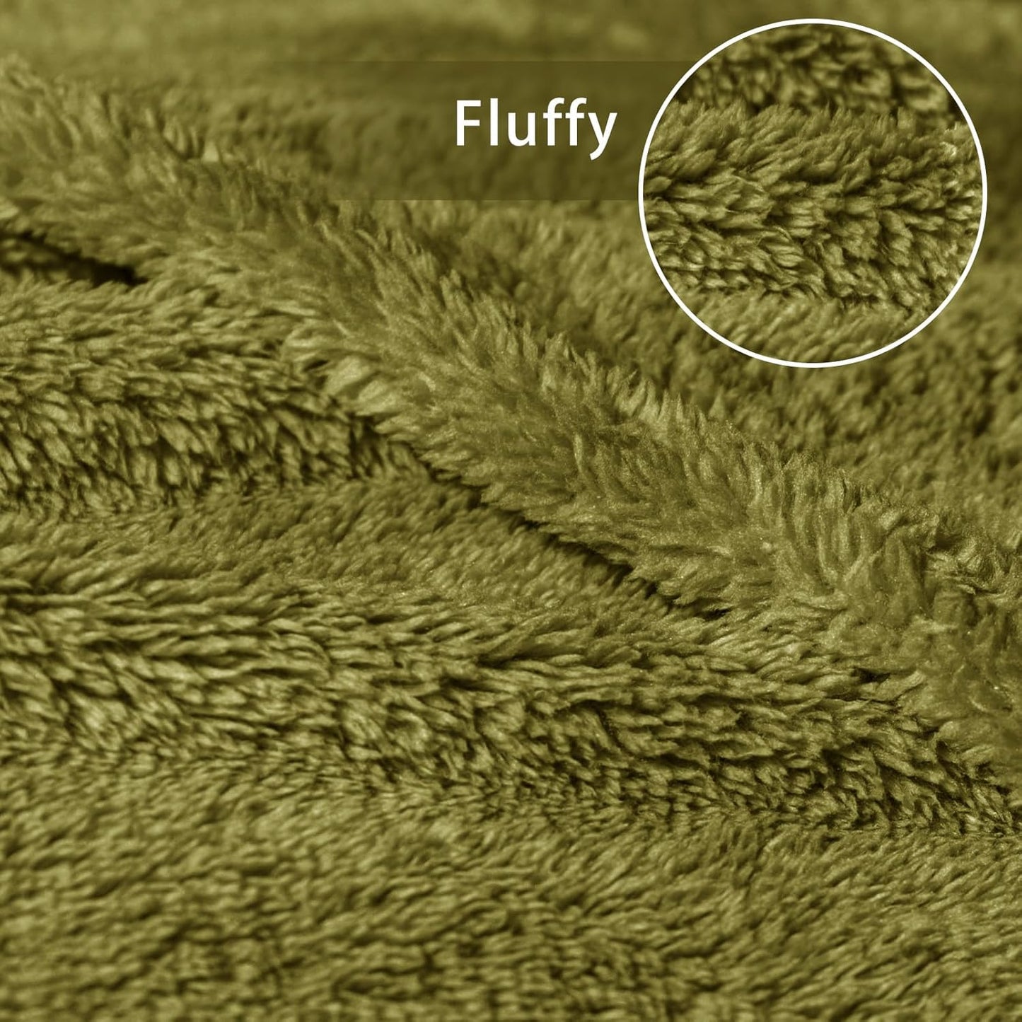 Exclusivo Mezcla Soft Fleece Throw Blanket for Couch, Super Soft Velvet Plush Bed Blanket, Fuzzy Cozy and Warm for All Seasons, 50x60 Inches, Olive Green