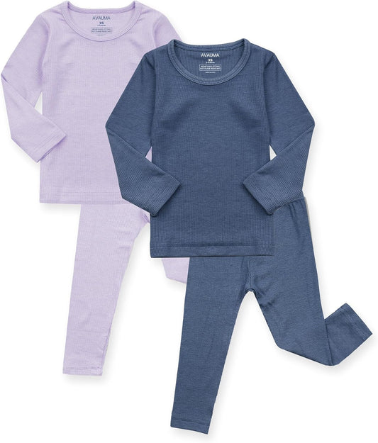 AVAUMA Baby Boys Girls Pajama Set Kids Toddler Snug fit Ribbed Sleepwear pjs for Daily Life Style
